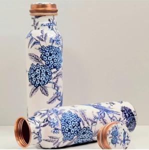 Printed Copper Water Bottle with Coated Matt Finish