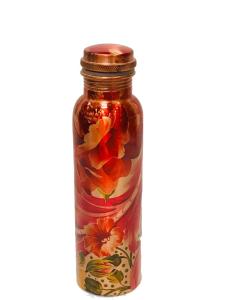Pure Copper Flower Printed Water Bottle
