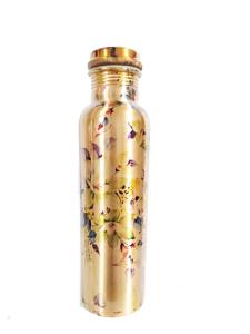 Pure Copper Printed Water Bottle with Floral Design
