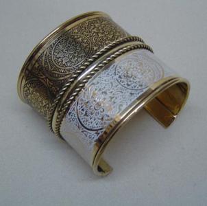 Brass Ethed with Colour Cuff