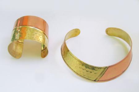 Brass Copper Plated Choker Cuff Set